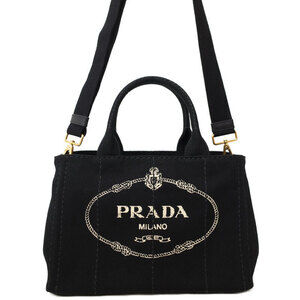 Prada Canapa 2way Tote Bag Canvas Black